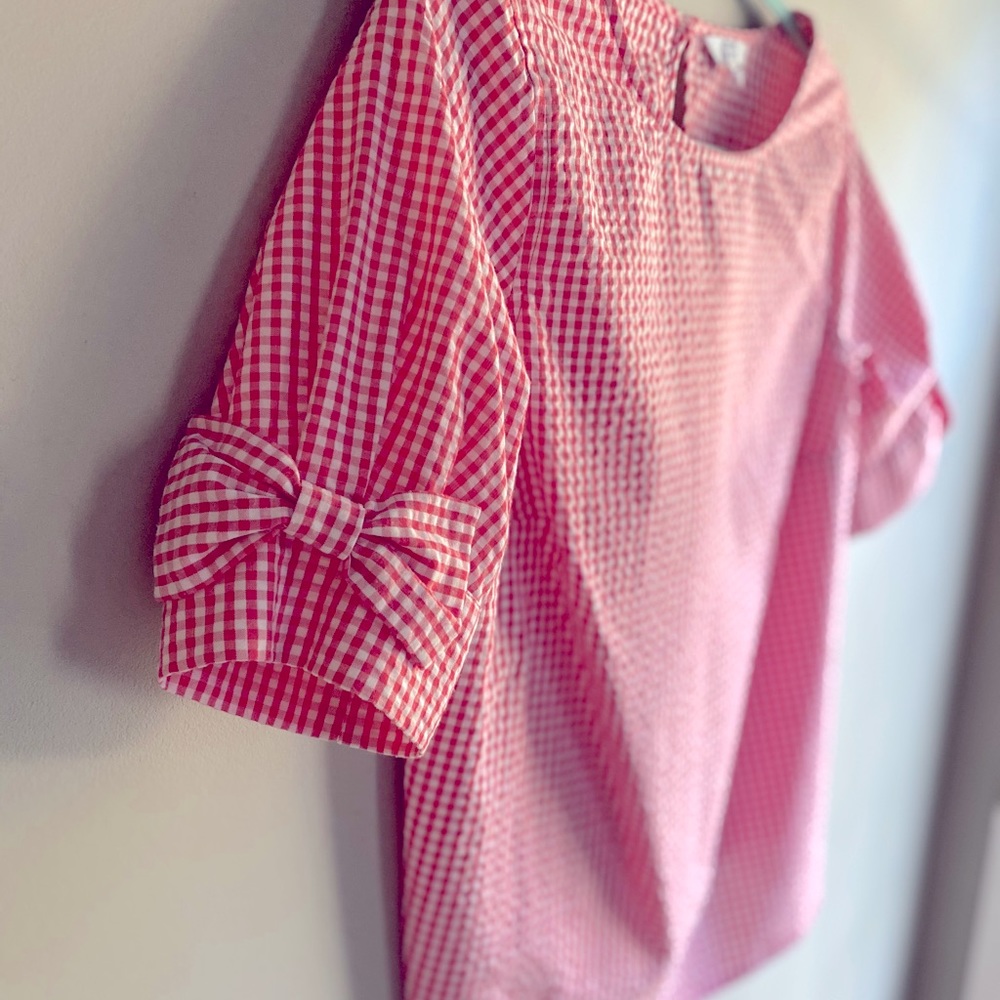 Crown + Ivy Pink Seersucker Blouse